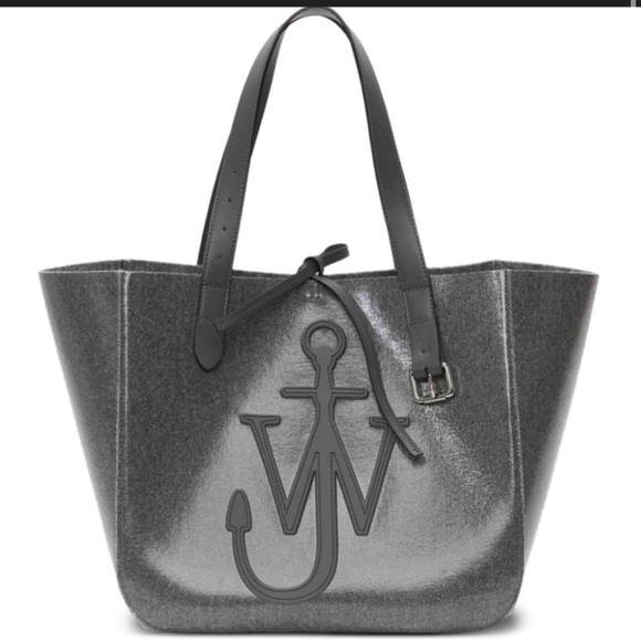 JW Anderson grey felt & leather belt-handle large tote bag good used condition - Picture 1 of 7